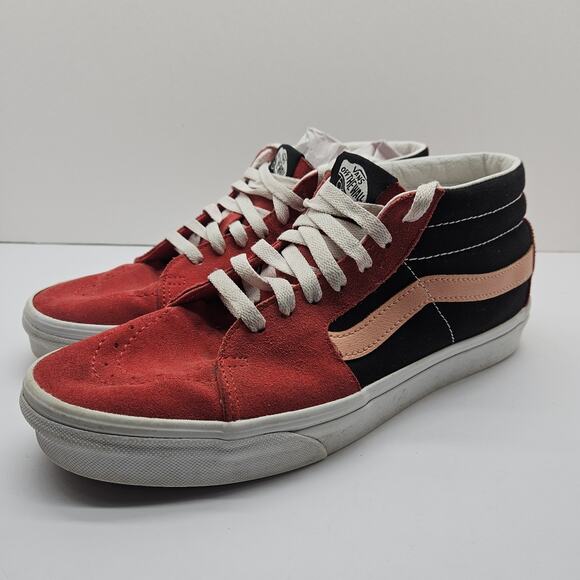 Vans Other - Vans Sk8-Hi M9.5 W11 Shoes Black/Red High Top Skate Sneakers Canvas Skool